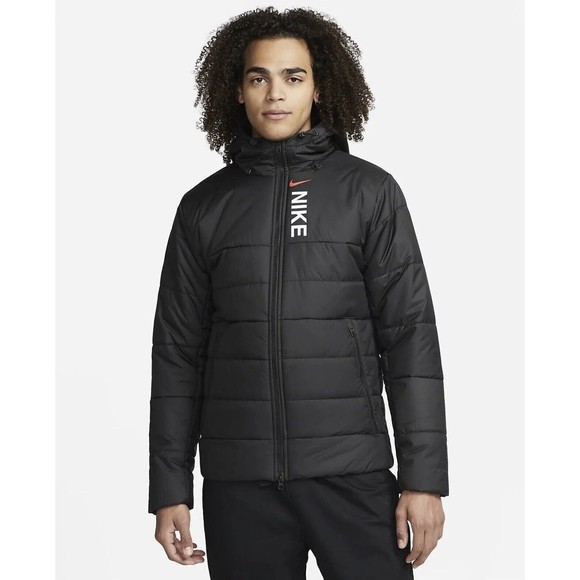 Nike down filled hooded jacket on sale in black